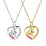 Yiding Design Jewelry Sets Fine Crystal Rhinestone Rainbow Color Unicorn Necklace Set with Earrings Bracelet Ring