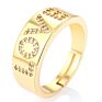 Yiwu Enamel Ice Out Diamond Square Love Moon Rings Gold Rings for Women Lovers Mom