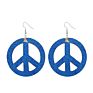 Yuluch Design Earrings Jewelry Peace Sign Glitter Women Hollow Out Wood Earrings Wooden Earrings for Gifts