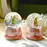 Z16357A Wedding Decor Love Resin Crafted Water Musical Snow Globe Souvenir Snowball Christmas Insert Led Light Snow Dome