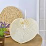 Z846 Traditional Chinese Craft Wedding Gifts Peach Wicker Natural Color Palm Fans Handmade Palm Leaves Hand Fan