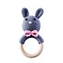100% Cotton Baby Teether Set Rattle Handmade Toys Soft Crochet Teddy Bear Toys for Baby Wooden Teether