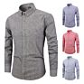 100% Cotton Striped Chemise Homme Long Sleeve Button down Shirts for Men