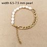 100% Nature Freshwater Pearl Bracelet , 6.5-9.5 Mm Baroque Pearl Bracelet Mixed with Stainless Steel Chain ,18K Gold Plating