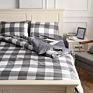 100% Polyester Luxury Queen Size Plaid Duvet Cover Pillow Case Home Bedding Set