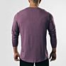 100%Cotton Men's Relaxed Premium Long Sleeve Scoop Hemline Shirts Printed Logo