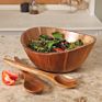 100%Natural Wood Serving Bowl Wooden Salad Bowl Bamboo Fruit Bowl