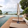 10X6.5 Feet Offset Cantilever Hanging Patio Umbrella Freestanding Outdoor Adjustable Market Umbrella with 20 Led Light