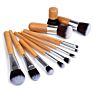 11 Bamboo Handle Makeup Brush Tool Portable Set Concealer Beauty Makeup Complete Combination Send Linen Bag Makeup Brush