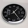 14 Inch Mental Wall Clock with Digital Readout for Month, Date, Day and Room Temperature