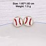 16Mm Dainty Stitched Red White Softball Baseball Stud Earrings for Women Daildy Jewelry Cute Stud Earrings Baseball Button Studs