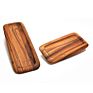 18 Inch Acacia Wooden Serving Platters and Trays Rectangular Party Plates Solid Wood Cake Bread Breakfast Plate