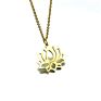 18K Gold Lotus Water Lily Charm Pendant Choker Necklace for Yoga Mom Gifts