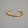 18K Gold Plated Brass Thin Hammered Open Cuff Bangle Bracelet Latest Personalized Hammer Texture Wristband Bracelet