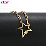 18K Gold Star Screw Clasp Lock Chain Necklace