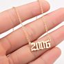 1980- Birth Year Number Stainless Steel Pendant Necklace for Women and Men