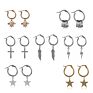 1 Pair Simple Small Star Tiny Moon Crescen Huggie Hoop Earrings Charms Ear Piercing Ear Cuffs Women Jewealry