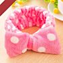 1 Pc Women Hair Band Girls Make up Wash Face Head Band for Cosmetic Flannelette Bows Elastic Headband for Bath Shower