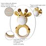 1Pc Baby Teether Music Rattles for Kids Animal Crochet Rattle Elephant Giraffe Ring Wooden Babies Gym Montessori Children's Toys