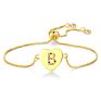 26 Alphabet Letter Beads Bracelet, Adjustable Chain Initial Letter Bracelet Heart
