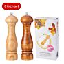 2 Size of Retro and Wood Colors Pepper Mill 5/8 Inch Salt and Pepper Grinder Set