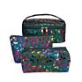 3-Piece Black Butterfly Cosmetic Bag Travel Portable Cosmetic Bag Waterproof Cosmetic Brush Bag for Women and Girls
