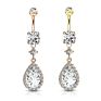 316L Surgical Steel Gold Tear Drop Cz Dangle Navel Bar Belly Button Rings Piercing Jewelry