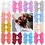 3.3Inch 2Pc/Lot 24 Colors Cute Colorful Solid Ribbon Grosgrain Hair Bow with Clips Ribbon Headwear Hairpin Hair Accessories