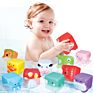 3D Touch Cube Emboss Hand Ball Baby Bricks Teether Squeeze Food Grade Silicone Bath Toys