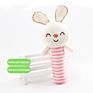 4 Designs Cartoon Rabbit Elephant Dog Deer Animal Stick Baby Hand Rattle Plush Rattle Soft Toys