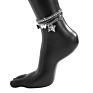 4Pcs/Set Ladies Beach Rhinestone Butterfly Metal Chain Anklet Suitable for Party Wedding Jewelry Gifts