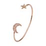 4Pcs/Set Moon Star Heart Bangle Gold Chain Charm Bracelet Bangle for Women Simple Geometric Bracelets