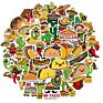 50Pcs Cute Cartoon Mexican Food Taco Decorative Stickers for Car Wall Bottle Laptop Cactus Mexican Culture Sticker