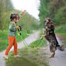 5 Ft Strong Dog Leash with Comfortable Padded Handle and Highly Reflective Threads Dog Leashes Pet Training Nylon Dog Leash