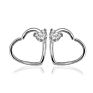 5Pairs/Set Stainless Steel Heart Shaped Piercing with Zircon Earring Cartilage Ear Studs Lip Tragus Daith Body Piercing Jewelry