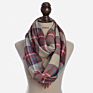 72 Colors Chic Knit Acrylic Women Tartan Plaid Infinity Scarf Bandana Grid Check Red Buffalo Plaid Snood Wraps