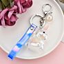 7 Colors Air Bubbles Unicorn Keychain Women Jewelry Acrylic Pendant Key Chains Car Handbag Accessories Keyring