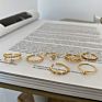 7 Designs Waterdrop Geometric Rings Cz Stone Twisted Chain Rings for Women Small Beads Minimalist 925 Sterling Silver Jewelry