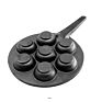 7 Hole Dimple Cast Iron Takoyaki Pan Antique Cast Iron Danish Pastry Pan Muffin Corn Biscuit Bread Mold Mini Pancake Cake Pan