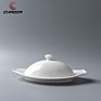 8 Inch Oval Plate Food Plate Dish Set Porcelain Tableware Ceramic Dessert Dishes Ceramic Butter Plate with Lid