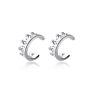 925 Sterling Silver Crown Shape Clip on Earrings Ear Cuffs No Pierce Earings Jewelry for Women Lady