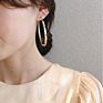 925 Sterling Silver Needle 18K Gold Plated Polished Shinny round Metal Hoop Earrings Big Circle Hoop Earrings
