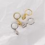 925 Sterling Silver Seashell Drop Earrings 24 Gold Plated Shell Drop Circle Huggie Earrings for Women