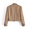 937 Solid Color Khaki Short Design Blazer Women Spring Casual Blazers Outfit Coat Clothing