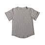 95 Cotton 5 Spandex Korean Cotton Short Sleeve Tops Children Boys Plain Pocket Scoop Tee Shirts