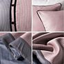 A Grade Luxury Pink Grey Spliced Series Polyester Embroidery 6 in 1 Bed Runner Waist Cushion Cover Decor Set