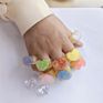 Acrylic Jewelry Colorful Glitter Heart Resin Band Rings Candy Color Love Heart Acrylic Finger Rings