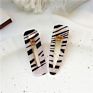 Acrylic Leopard-Print/Zebra-Print Hair Clips Set Simple Geometric Duck Bill Hairpins Hair Accessory for Women Girls Accessories