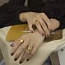 Adjustable Women Statement Rings Personalized Gold Bold Initial Letter Open Ring