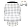 All in 1 Breastfeeding Covers Baby Bow Headband Set Elastic Baby Car Seat Cover Mom Nursing Cover